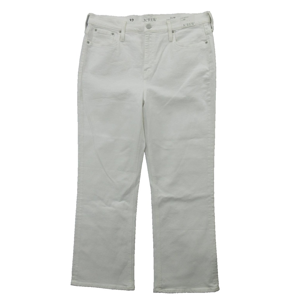 J Crew Jeans Womens 32 White Slim Demi Boot Denim Stretch Mid Rise Casual New